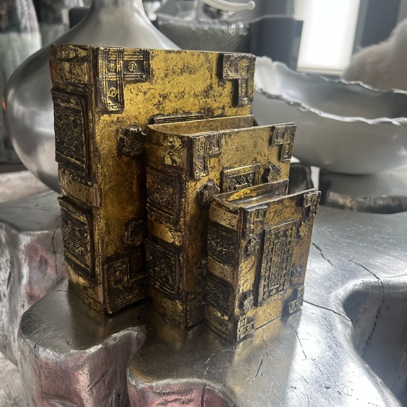 Vintage Other - Vintage gold nesting hiding things stacking showing gold paper machete boxes